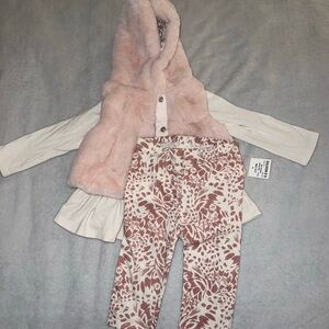 First Impressions Pink and Cream Kids Matching Set Size 6-9M